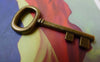 Accessories - 10 Pcs Of Antique Bronze Oval Skeleton Key Pendants Charms 18x42mm A5611