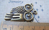 Accessories - 10 Pcs Of Antique Bronze Owl Charms 24x35mm A4812