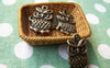 Accessories - 10 Pcs Of Antique Bronze Owl Charms Double Sided 11x20mm A138