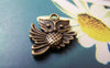 Accessories - 10 Pcs Of Antique Bronze Owl Charms Double Sided 17x20mm A100