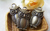 Accessories - 10 Pcs Of Antique Bronze Owl Connectors Charms Pendant 13x23mm A115