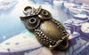 Accessories - 10 Pcs Of Antique Bronze Owl Connectors Charms Pendant 13x23mm A115