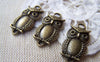 Accessories - 10 Pcs Of Antique Bronze Owl Connectors Charms Pendant 13x23mm A115