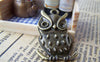 Accessories - 10 Pcs Of Antique Bronze Owl Pendants Charms 19x38mm A141