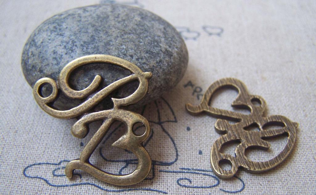 Accessories - 10 Pcs Of Antique Bronze PB Charms With Two Holes 26x31mm A4831