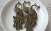 Accessories - 10 Pcs Of Antique Bronze Peacock Pendants Charms 21x61mm A7301