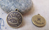 Accessories - 10 Pcs Of Antique Bronze Pisces The Fish Constellation Round Charms Pendants 18mm A1930