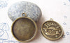 Accessories - 10 Pcs Of Antique Bronze Pisces The Fish Round Base Setting Charms Match 25mm Cameo A3030