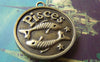 Accessories - 10 Pcs Of Antique Bronze Pisces The Fish Round Base Setting Charms Match 25mm Cameo A3030