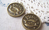 Accessories - 10 Pcs Of Antique Bronze Pisces The Fish Round Base Setting Charms Match 25mm Cameo A3030