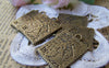 Accessories - 10 Pcs Of Antique Bronze Queen Elizabeth Stamp Charms Double Sided 19x22mm A487