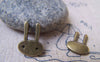 Accessories - 10 Pcs Of Antique Bronze Rabbit Head Charms 13x16mm A647