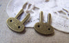 Accessories - 10 Pcs Of Antique Bronze Rabbit Head Charms 13x16mm A647