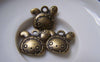 Accessories - 10 Pcs Of Antique Bronze Rabbit Head Charms 17x17mm A5225