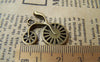 Accessories - 10 Pcs Of Antique Bronze Racing Bike Bicycle Charms 24x24mm A1599
