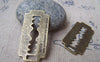 Accessories - 10 Pcs Of Antique Bronze Razor Blade Charms 19x37mm A3872