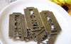 Accessories - 10 Pcs Of Antique Bronze Razor Blade Charms 19x37mm A3872