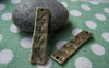 Accessories - 10 Pcs Of Antique Bronze Rectangular Bar Connector Charms Double Sided 10x36mm A394