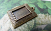 Accessories - 10 Pcs Of Antique Bronze Rectangular Base Settings Match 10x14mm Cameo A6994