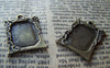 Accessories - 10 Pcs Of Antique Bronze Rectangular Flower Base Settings Match 13x18mm Cabochon A3171