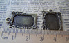 Accessories - 10 Pcs Of Antique Bronze Rectangular Flower Base Settings Match 13x18mm Cabochon A3171