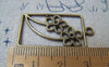 Accessories - 10 Pcs Of Antique Bronze Rectangular Flower Frame Charms 19x34mm A2281
