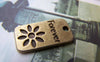 Accessories - 10 Pcs Of Antique Bronze Rectangular Forever Flower Charms 12x23mm A3350