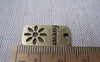 Accessories - 10 Pcs Of Antique Bronze Rectangular Forever Flower Charms 12x23mm A3350