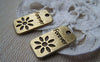 Accessories - 10 Pcs Of Antique Bronze Rectangular Forever Flower Charms 12x23mm A3350