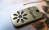 Accessories - 10 Pcs Of Antique Bronze Rectangular Friends Flower Charms 12x23mm A523