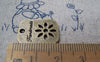 Accessories - 10 Pcs Of Antique Bronze Rectangular Handmade Flower Charms 14x19mm A3564