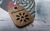 Accessories - 10 Pcs Of Antique Bronze Rectangular Handmade Flower Charms 14x19mm A3564
