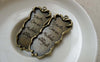 Accessories - 10 Pcs Of Antique Bronze Rectangular Pendants Charms 20x44mm A6168