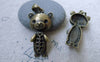 Accessories - 10 Pcs Of Antique Bronze Rhinestone Bear Charms 18x34mm A7648