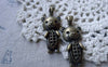 Accessories - 10 Pcs Of Antique Bronze Rhinestone Bear Charms 18x34mm A7648
