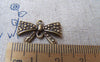Holidays & Special Occassions - 10 pcs Antique Bronze Bow Tie Knot Connector Charms 11x20mm A747