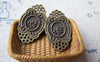 Accessories - 10 Pcs Of Antique Bronze Rhombus Flower Connector Charms 16x26mm A1987
