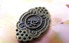Accessories - 10 Pcs Of Antique Bronze Rhombus Flower Connector Charms 16x26mm A1987