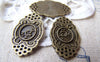 Accessories - 10 Pcs Of Antique Bronze Rhombus Flower Connector Charms 16x26mm A1987