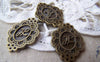 Accessories - 10 Pcs Of Antique Bronze Rhombus Letter H Connector Charms 17x24mm A1988