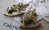 Accessories - 10 Pcs Of Antique Bronze Rocking Horse Charms 16x19mm A4280