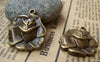 Accessories - 10 Pcs Of Antique Bronze Rose Flower Charms 22x23mm A318