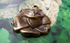 Accessories - 10 Pcs Of Antique Bronze Rose Flower Charms 22x23mm A318