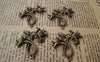 Accessories - 10 Pcs Of Antique Bronze Rose Flower Charms 31x31mm A2792