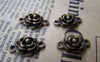 Accessories - 10 Pcs Of Antique Bronze Rose Flower Charms Connectors 10x15mm A386