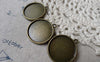 Accessories - 10 Pcs Of Antique Bronze Round Base Settings Pendant Double Sided Match 20mm Cabochon A6870