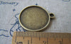 Accessories - 10 Pcs Of Antique Bronze Round Base Settings Pendant Double Sided Match 21mm Cabochon A2434