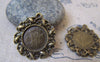 Base Setting - 10 pcs Antique Bronze Base Settings Pendant Tray 14mm Cabochon A2272