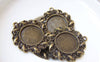 Base Setting - 10 pcs Antique Bronze Base Settings Pendant Tray 14mm Cabochon A2272
