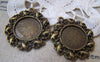 Base Setting - 10 pcs Antique Bronze Base Settings Pendant Tray 14mm Cabochon A2272